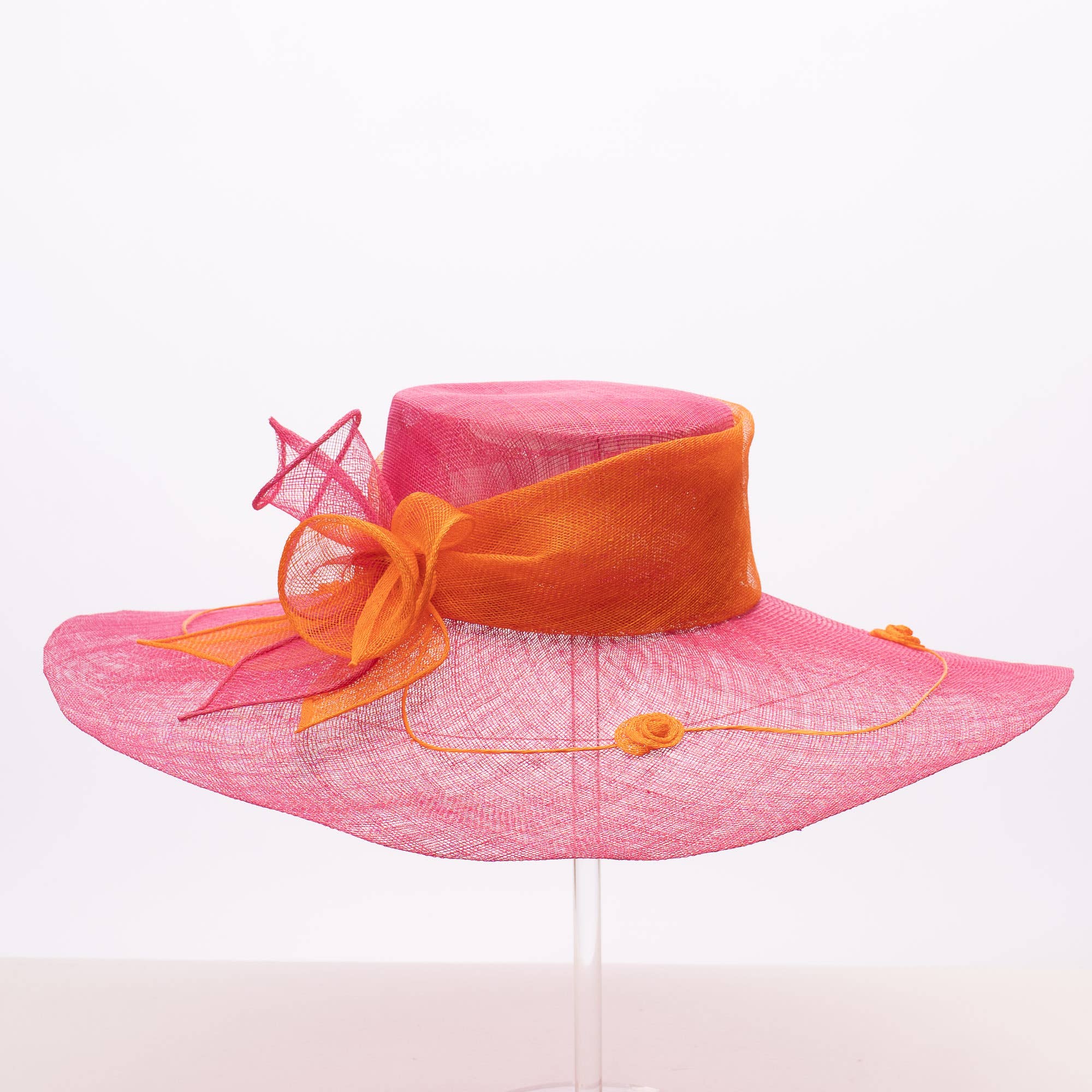 KaKyCo - Wholesale Fascinator Hat - Women's - Two tone  Callalily Adorned Wide Soft Sinamay Hats | 1171385