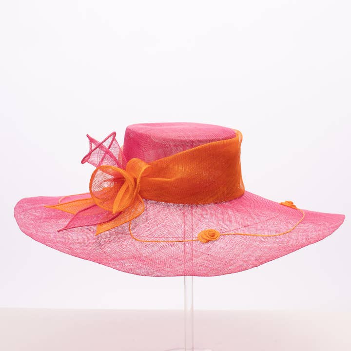 KaKyCo - Wholesale Fascinator Hat - Women's - Two tone Callalily Adorned Wide Soft Sinamay Hats | 1171385