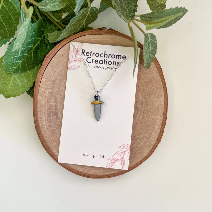 Dagger necklace | 18" chain for wholesale by Retrochrome Creations