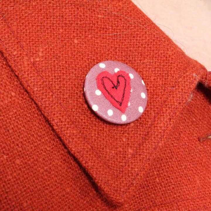 heart - pretty badge for wholesale by Poppy Treffry