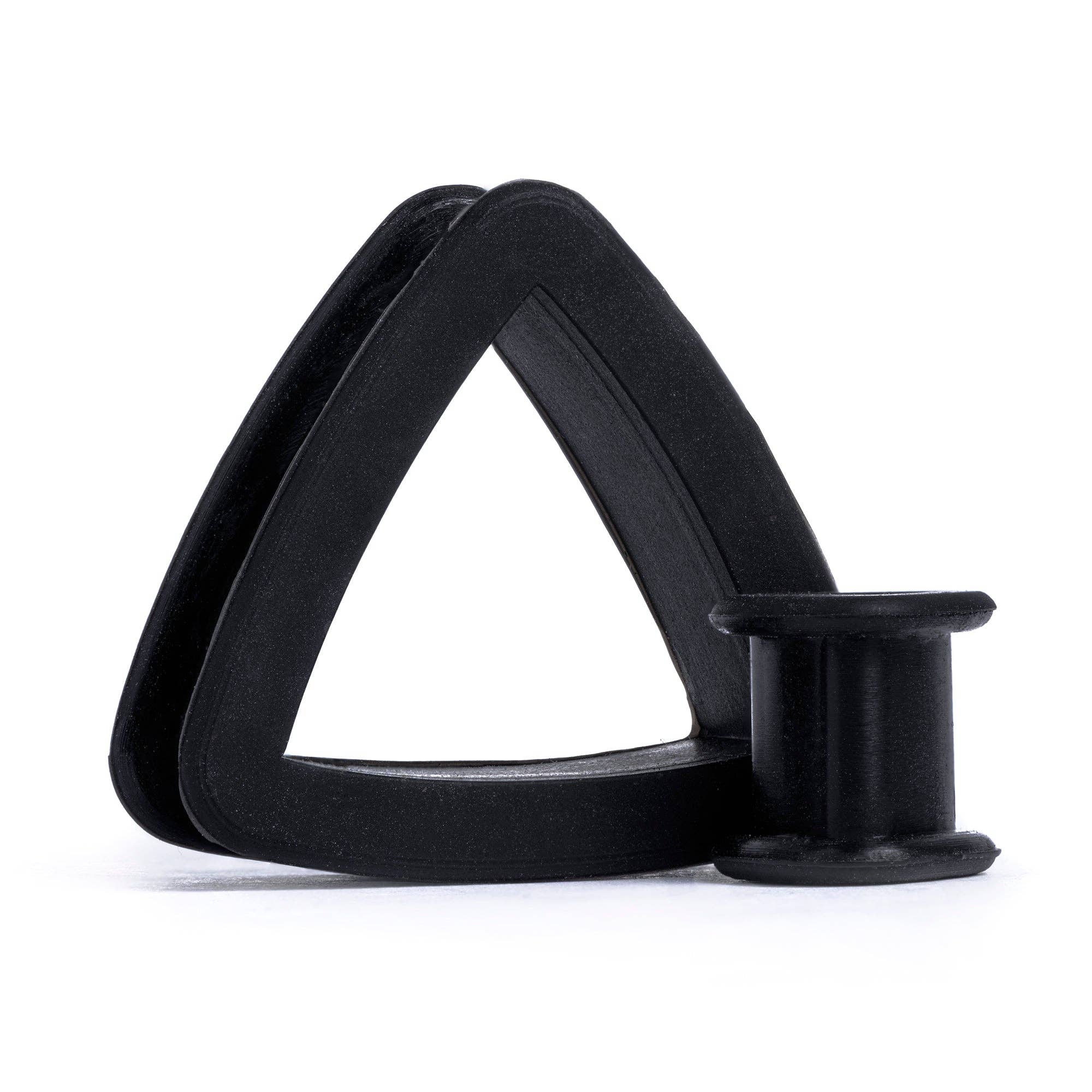 Custom Plugs - Wholesale Gauge/Plug Earrings - Black Triangle Silicone Tunnel / Plug / Gauge0