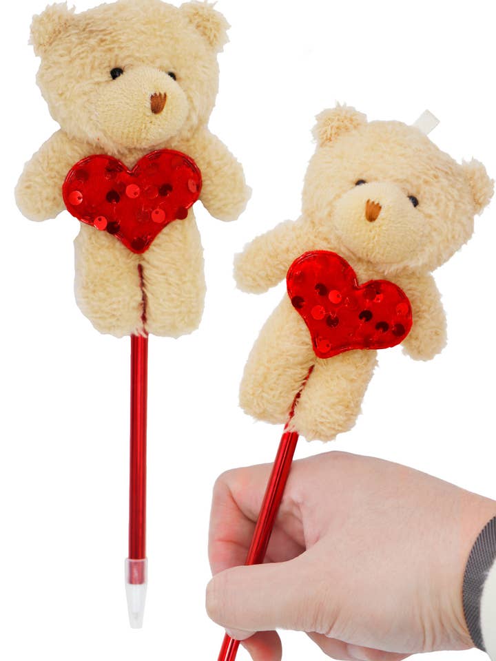 Colección de Bolígrafos con Osito de Peluche Corazón - 12 Piezas para venta al por mayor de Cap Zone
