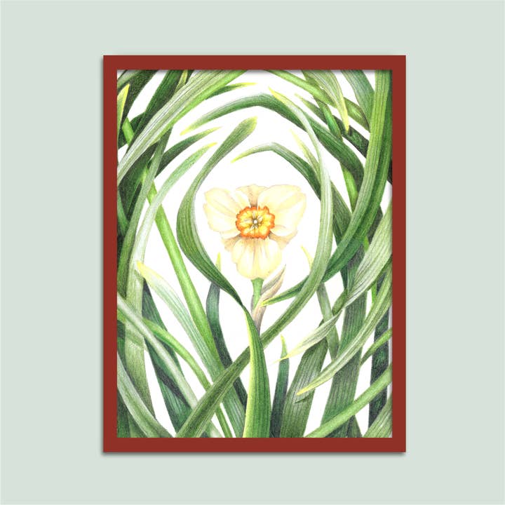 Through the Daffodil Leaves Archival Print for wholesale by Tiny Pine Art