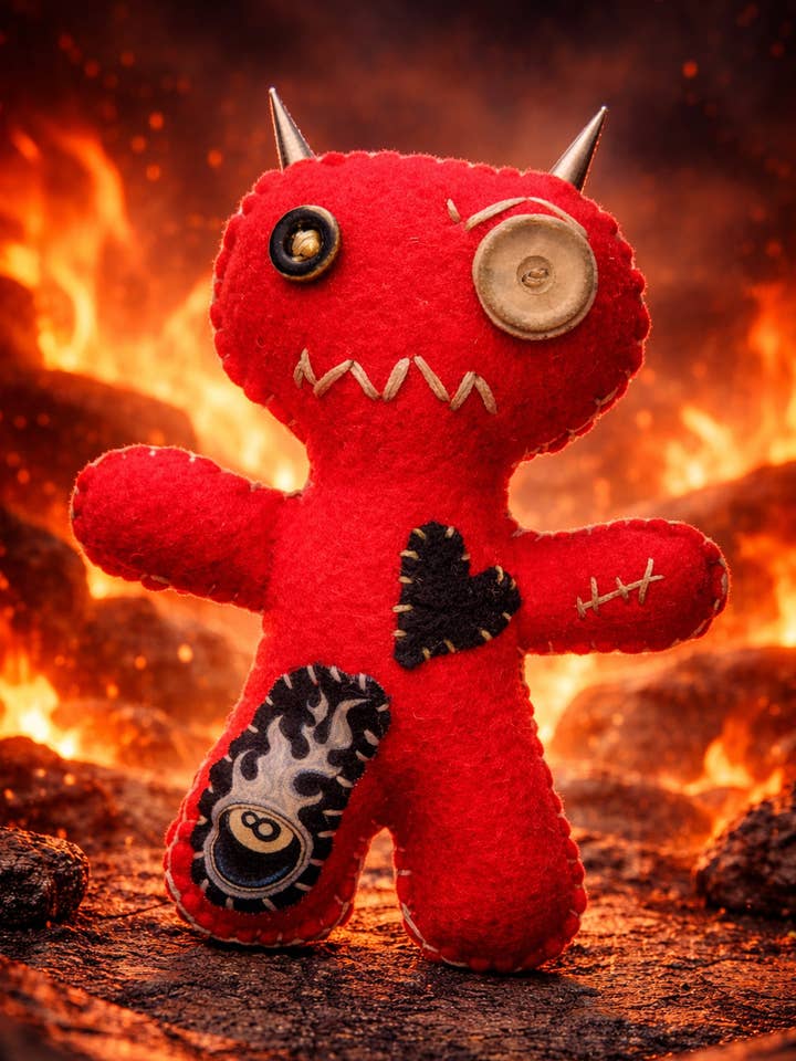 Bambola Artigianale Magick Poppet Demone Diavolo Ragazzo Hoodoo Voodoo per la vendita all'ingrosso da parte di The Clairity Room