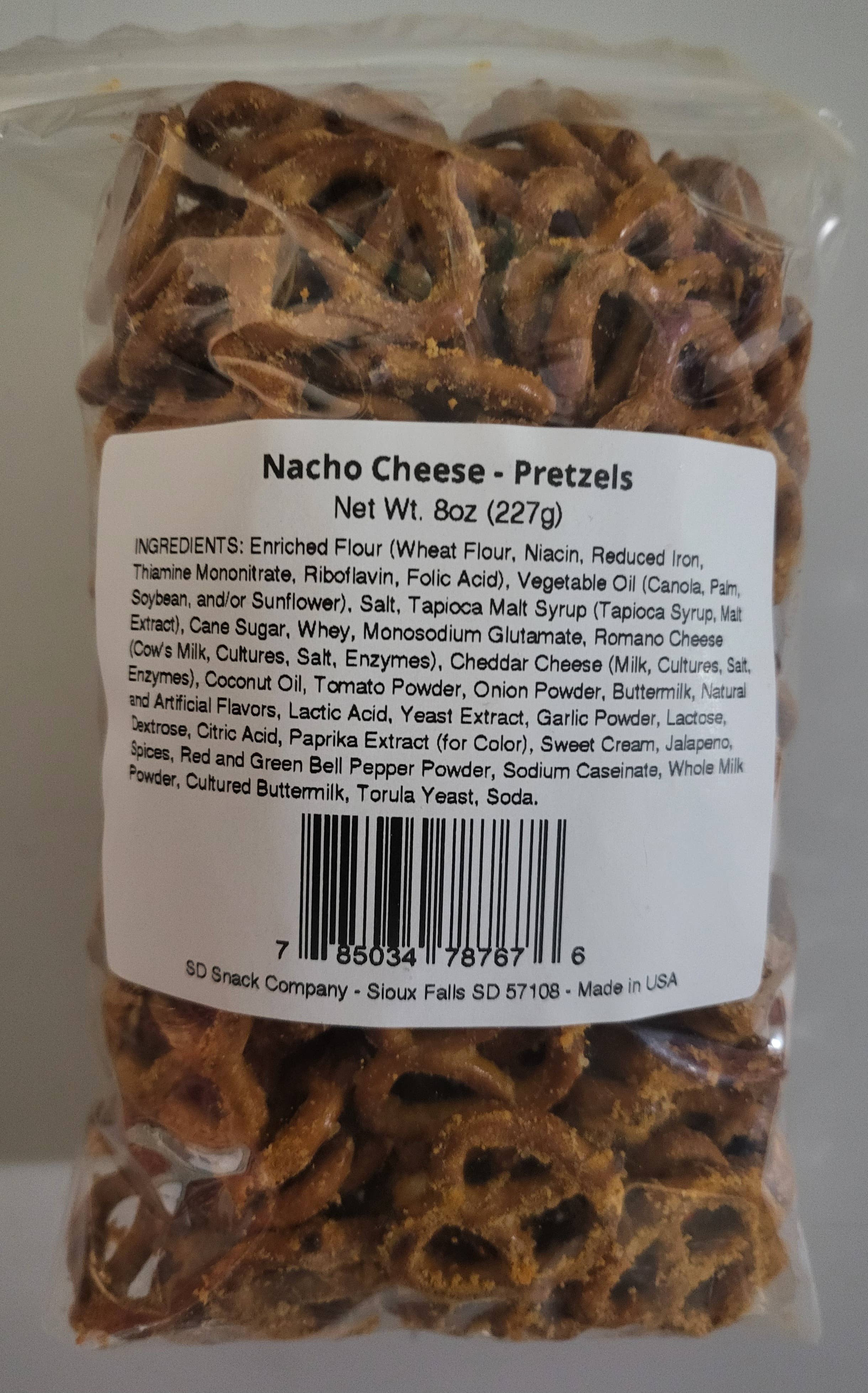 SD Snack Company - Wholesale Pretzels - Nacho Cheese Flavored Pretzels (8oz)1
