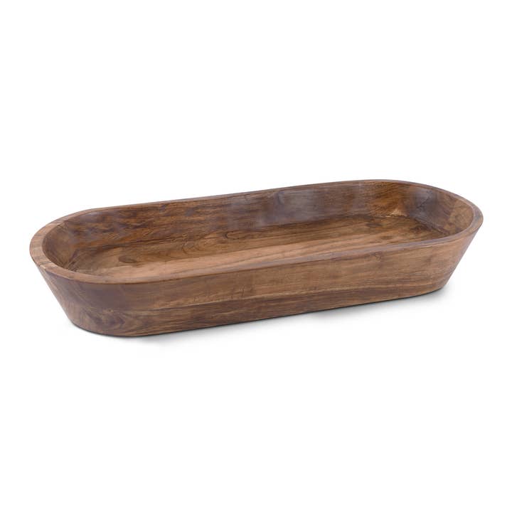 Tigela de Massa de Madeira Natural Extra Grande e Longa em Madeira de Acácia por atacado de LuxeDesigns Co LLC