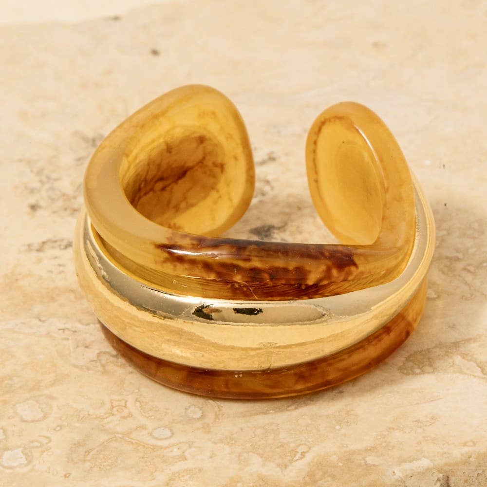 Anarchy Street - Venta al por mayor Anillo de banda/apilable - Anillo de declaración de resina y oro0