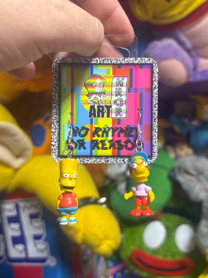 The Simpsons: Bart and Millhouse Earrings - 2002 for wholesale by NO RHYME OR REASON ART