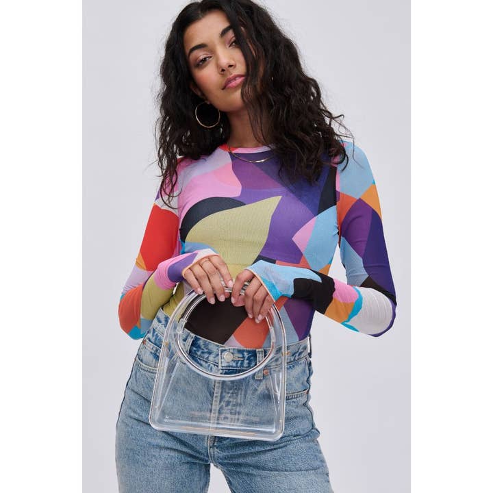 Urban Expressions - Wholesale Clutch - Dames - Zoila acrylic avondtas met transparant design1