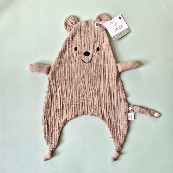 Hydrophilic cuddle cloth bear with attachment cord - Sand for wholesale by Rammelaartje