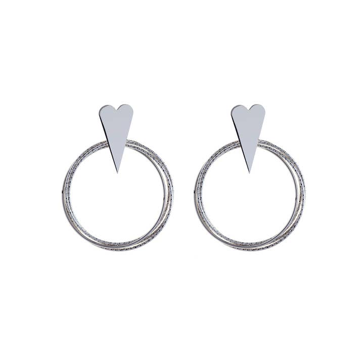 BRIGHT MINDS OHRRINGE VERSILBERT RHODINIERT, HANDGEMACHT für den Großhandel von PNG68