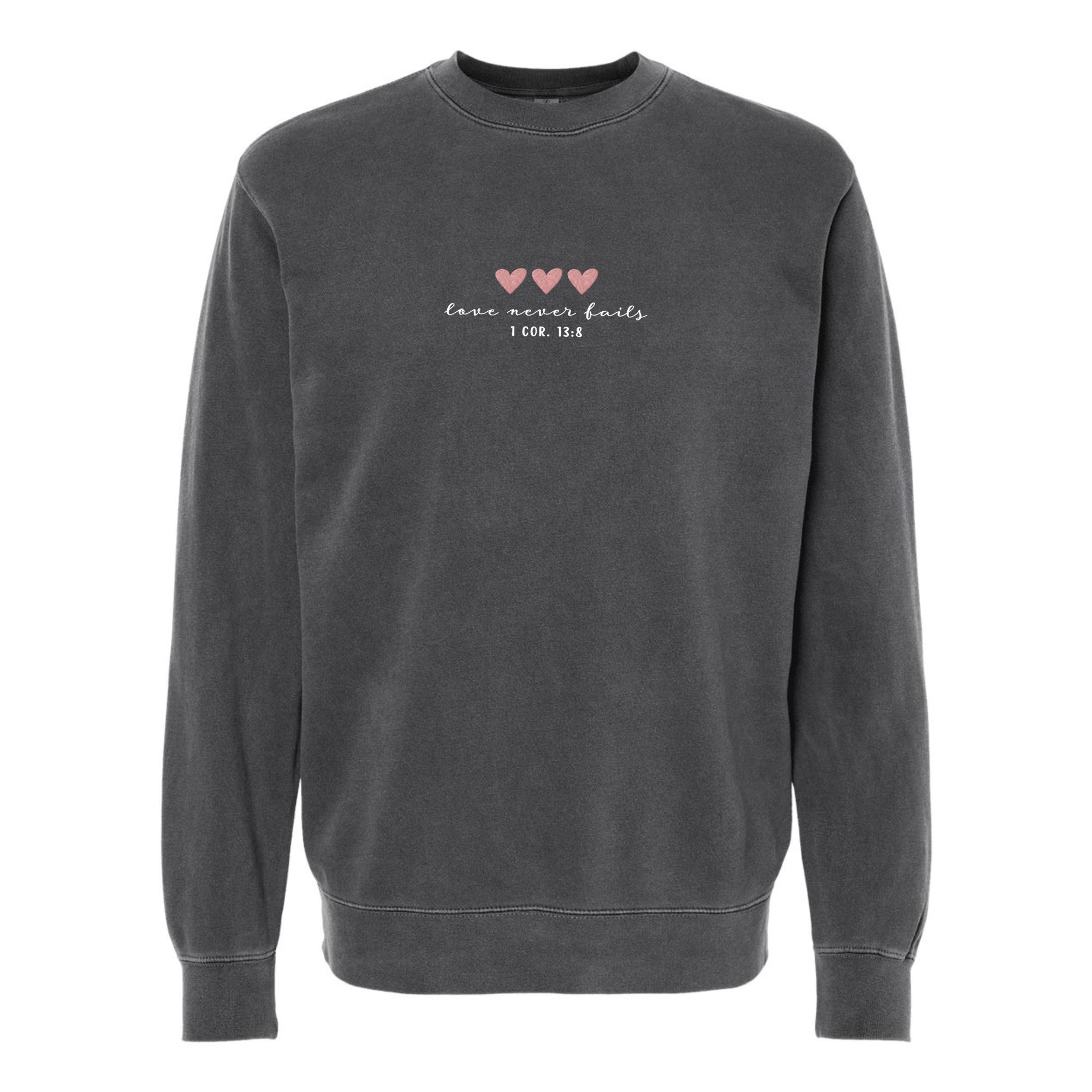 Scripted Pearl - Vente Sweat-shirt à imprimés – femme - Sweat-shirt Love Never Fails avec cœur brodé pour la Saint-Valentin2