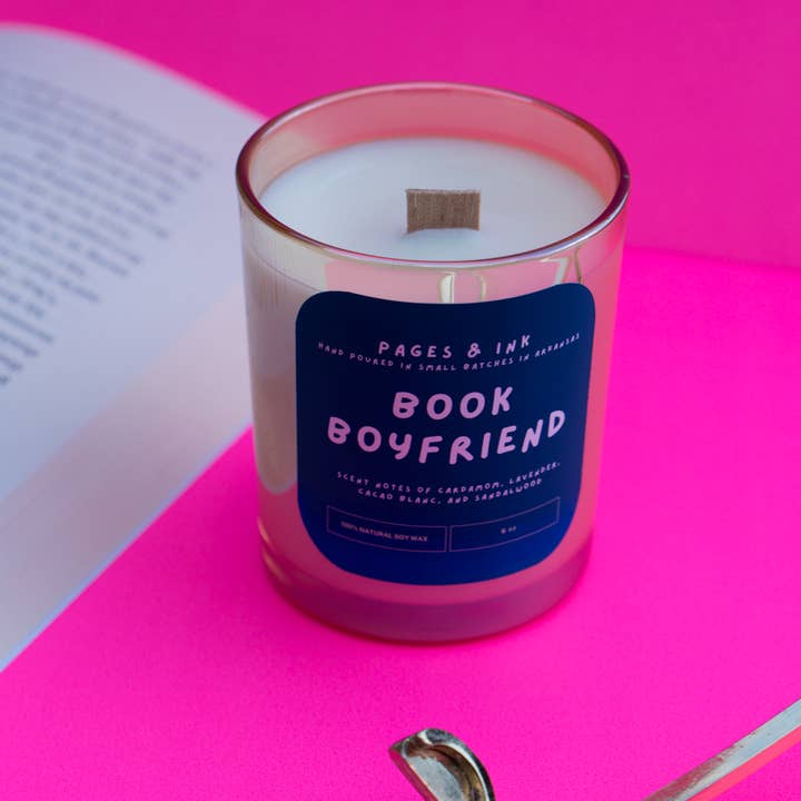 Pages and Ink - Wholesale Jar/Filled Candle - Book Boyfriend: Sandalwood Candle2