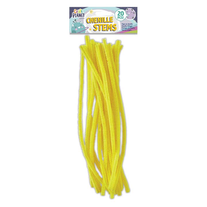 West Design Products - Wholesale Craft Supplies - Craft Planet Coloured Pipe Cleaners 300mm 20 Pack Yellow