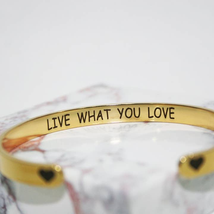 Live What you Love - Inspirational Bracelets Cuff Jewelry for wholesale by SoulfulMemory