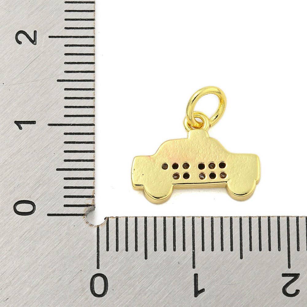 Love, Paige Designs - Wholesale Individual Charm/Pendant - 18k Gold Plated Brass Taxi Charm2