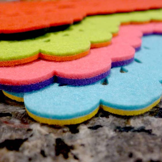 Xochico - Wholesale Placemat - Double-sided Felt "Papel Picado" Placemat Sets (Florals)6