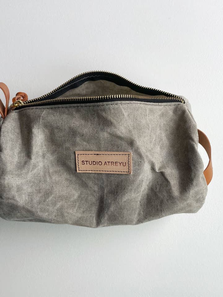 Barrel Bags, Travel Companion Waxed Denim for wholesale by STUDIO ATREYU