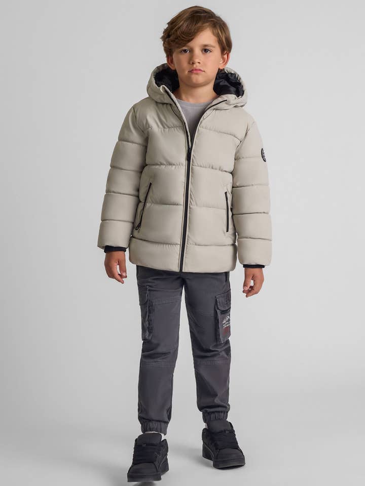 Casaco de rapaz com capuz, fecho e bolsos cinzento 2-14 anos por atacado de Minoti sp. z o.o.