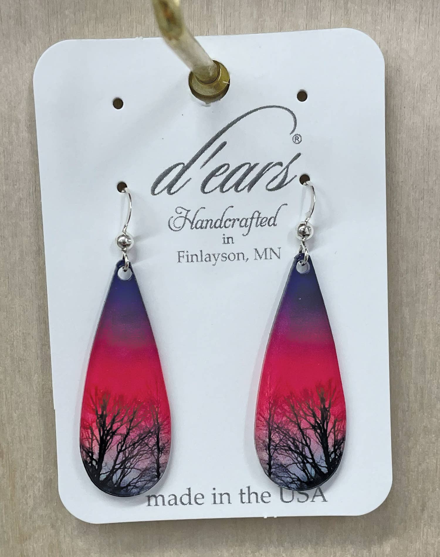 d'ears inc. - Wholesale Dangle Earrings - Forest Fire Aurora Acrylic earrings, sterling silver hooks4