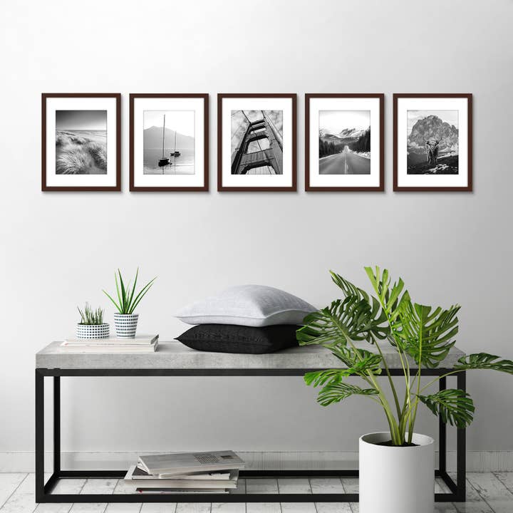 Americanflat - Wholesale Picture Frame - Americanflat Picture Frame with Mat Slim Molding (5 Pack)53