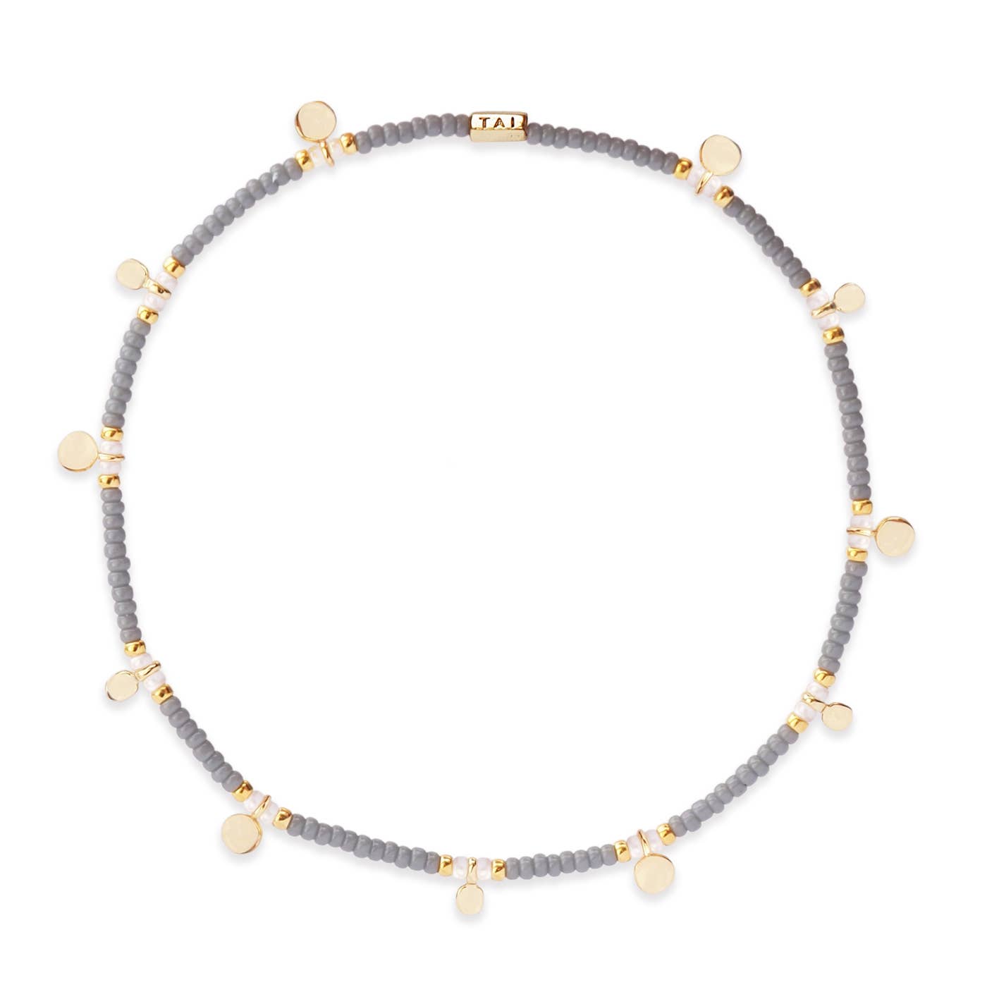 Tai Jewelry - Wholesale Beaded Bracelet - Elastic Colored Seed Beads Bracelet With Mini Gold Discs1