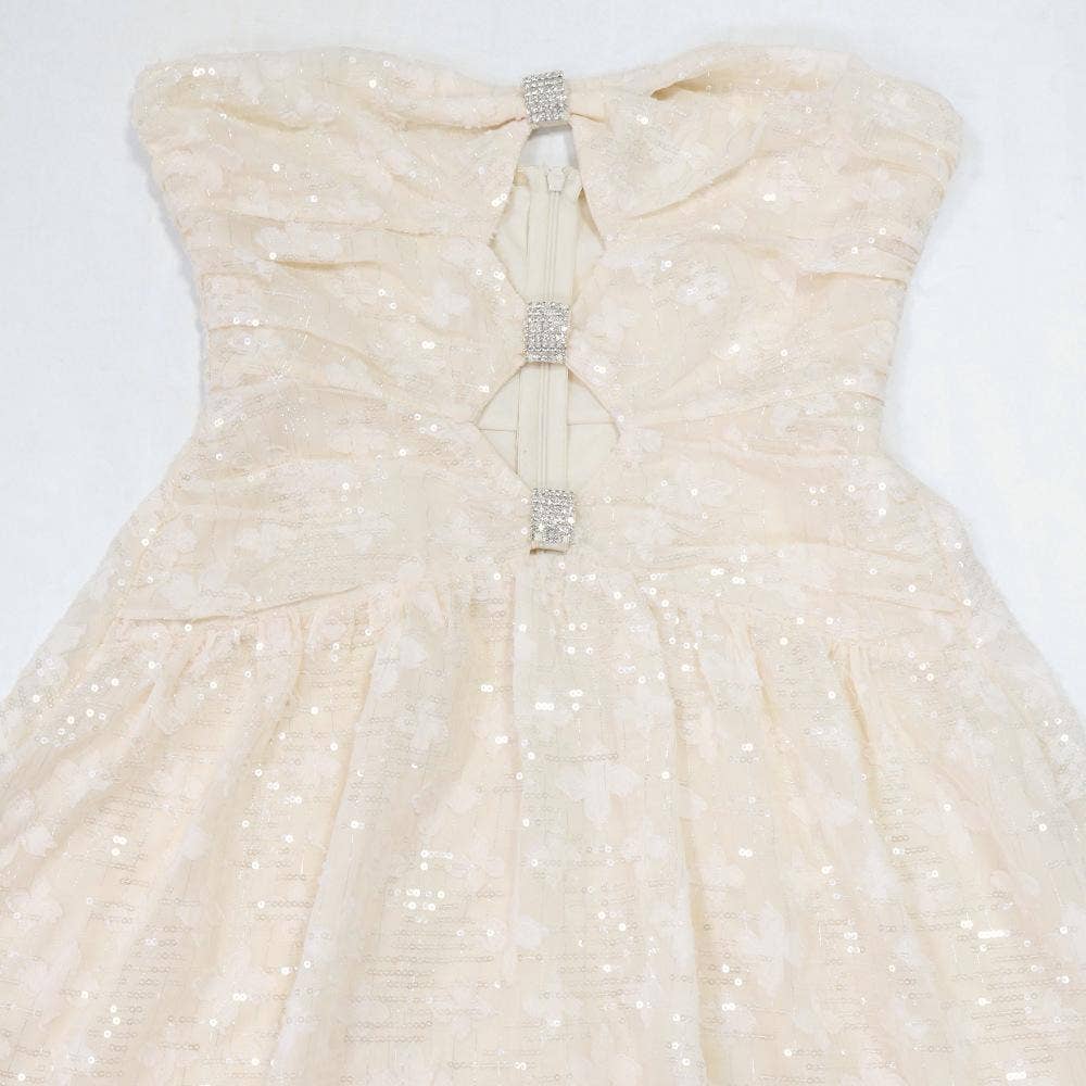 HIDDENBRAND - Wholesale Dress - Women's - Bandeau sequined mini party dress3