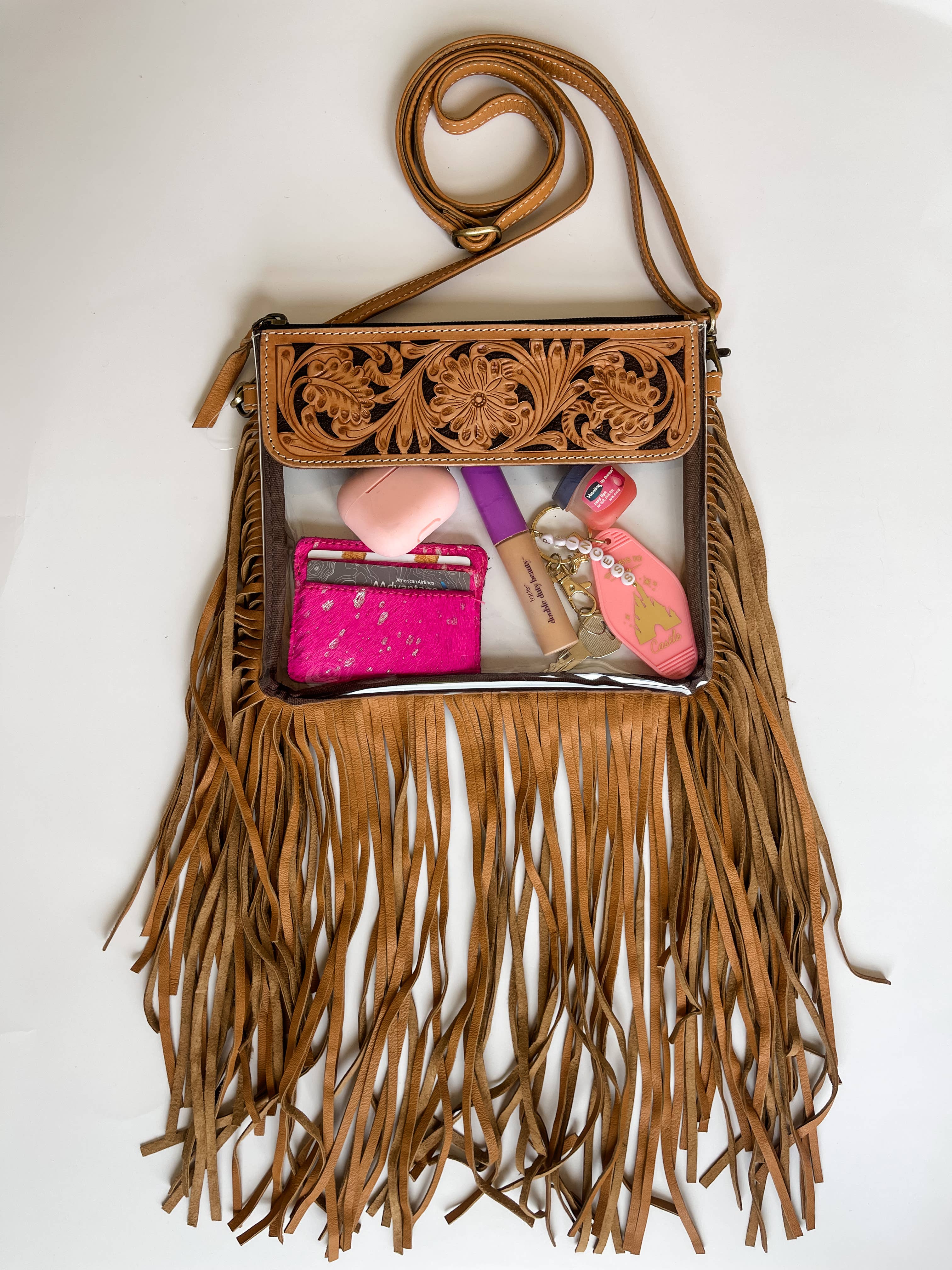 Boho Ranch Shop – wholesale Crossbody bag – Women's – Hand Tooled Clear Purse Crossbody - Concert Game Day Stadium1