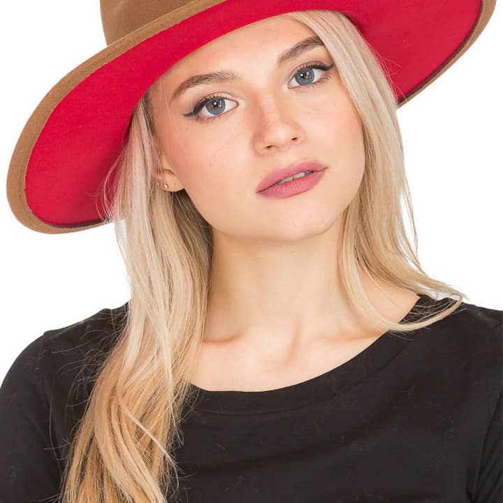 Cap Zone - Wholesale Fedora - Women's - Red Bottom Black Belt Rancher Hat Wide Brim8