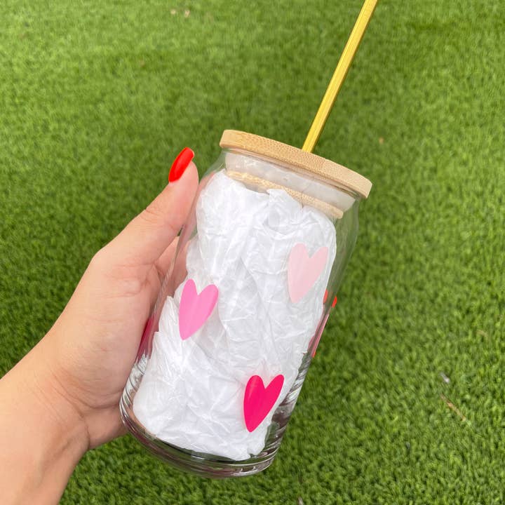 Heart Beer Glass Can 16 Oz Heart Cup Heart Tumbler for wholesale by Valudesign