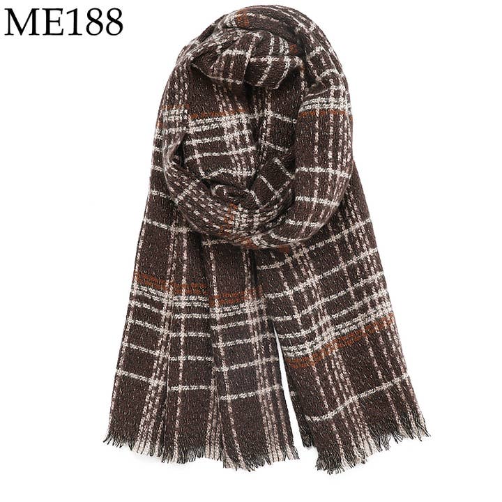 Adorro - Wholesale Scarf - Women's - Soft Chunky Knit Plaid Scarf (10 colors) 2