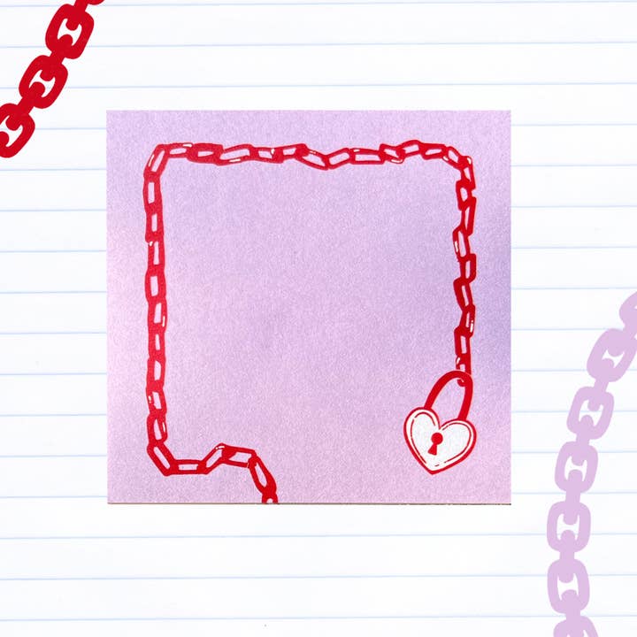 Locked Heart Sticky Notes for wholesale by Sure Fire Studio
