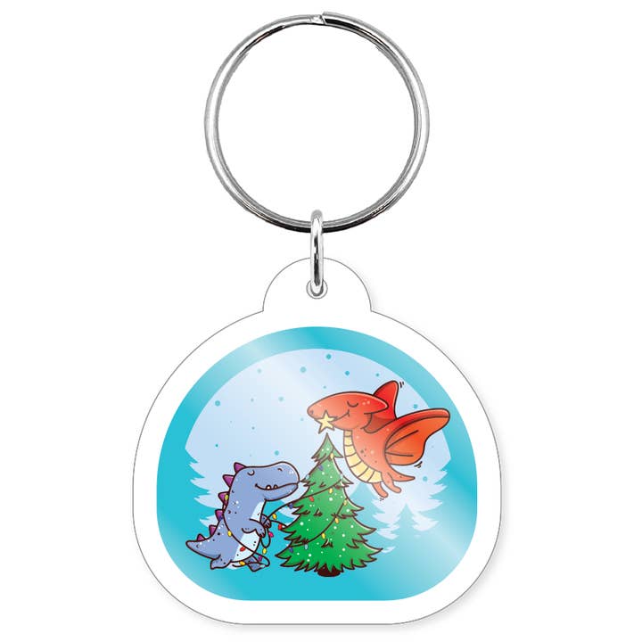 Morris Magnets - Wholesale Keychain – Unisex - Keychain - Dinosaur Christmas3