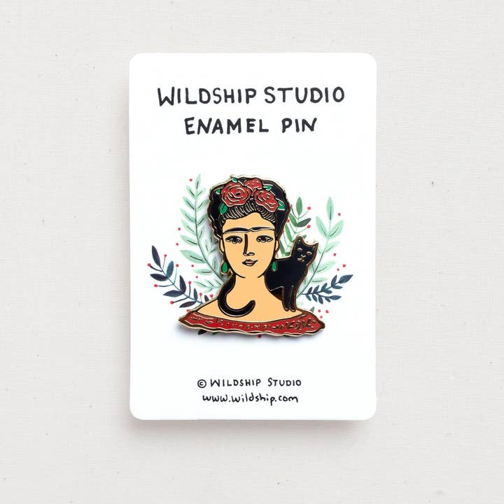 Wildship Studio - Wholesale Lapel Pin/Button - Frida Kahlo Enamel Pin