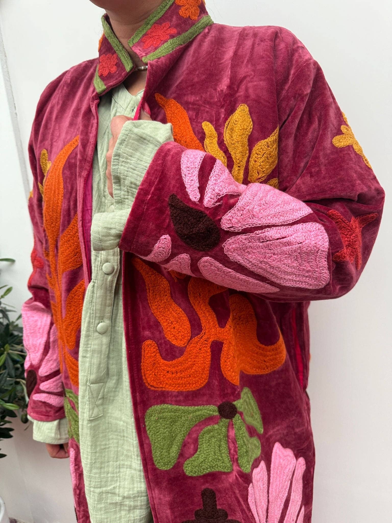 ToutVintage – Blusão - Mulher por atacado – Casaco Kimmie com bordado de veludo12