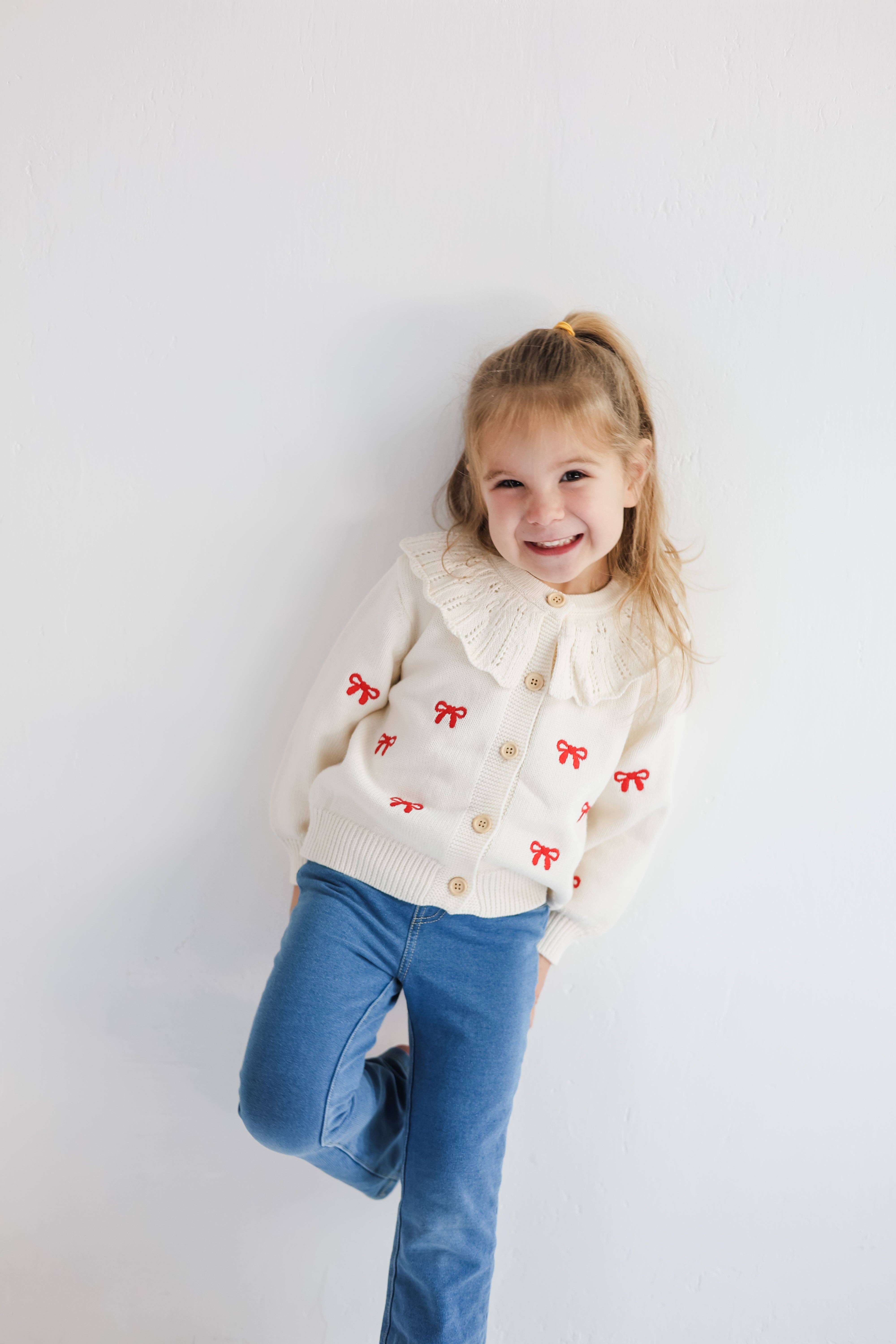 Celebrate Your Tribe - Wholesale Cardigan - Baby - Red Bow Cardigan