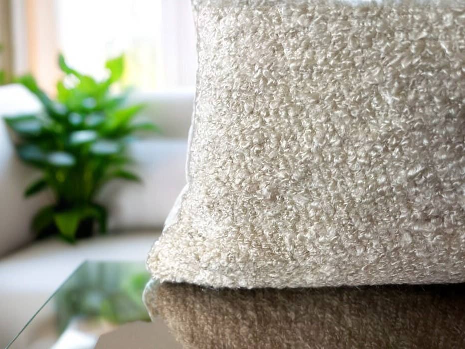 Miliva Home Store - Wholesale Throw Pillow Cover - Beige Boucle Throw Pillow - Soft Cream Boho Cushion0