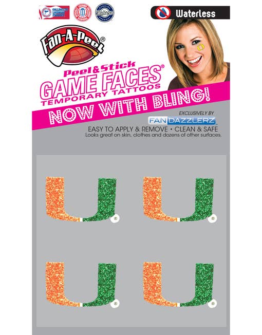 Fanapeel / Gamefaces - Wholesale Temporary Tattoo - Miami Game Faces® Temporary Tattoos0