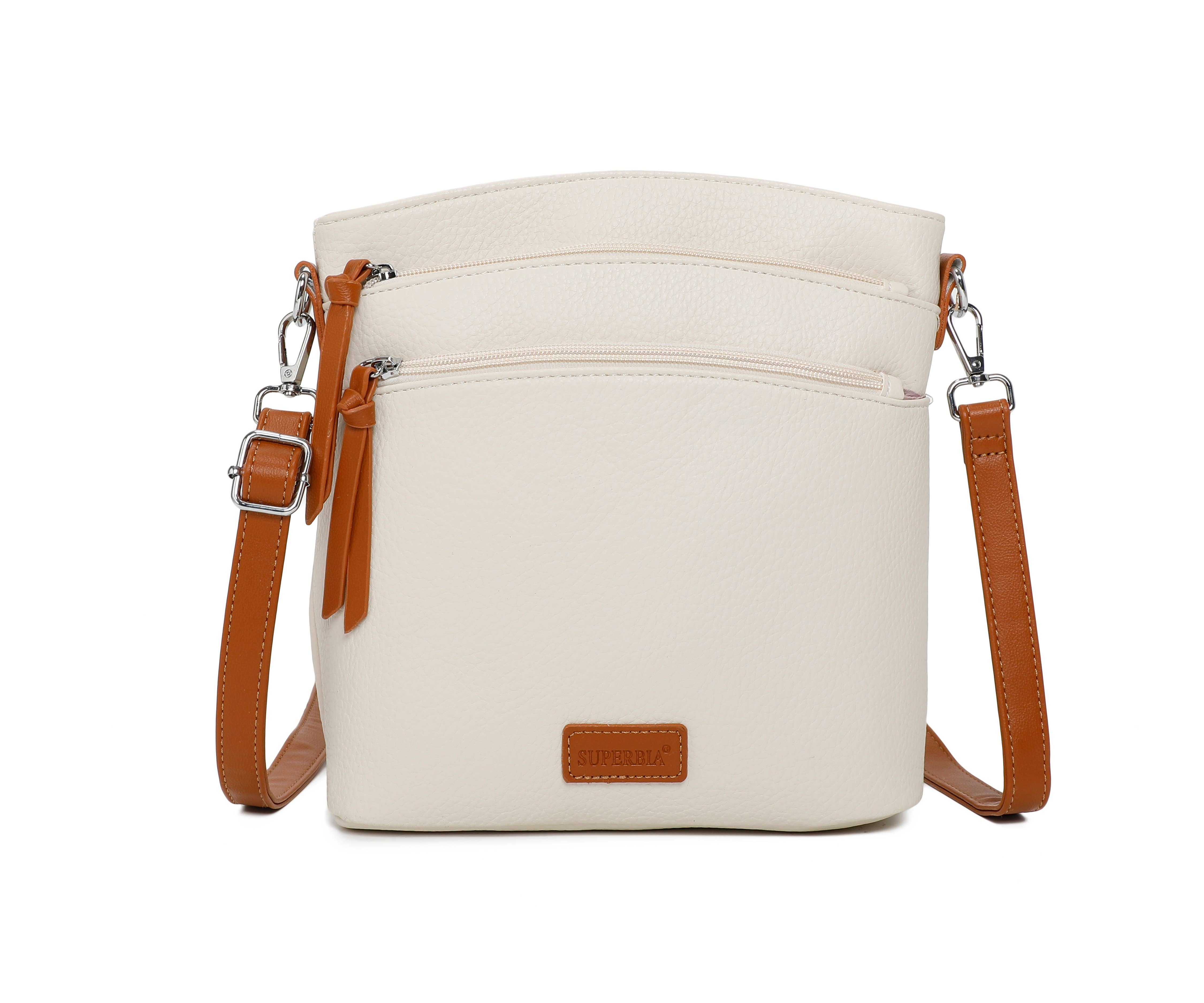 Superbia - Wholesale Crossbodytas - Dames - Superbia 3 Rits Tweekleurige Schoudertas met Zilverkleurige Hardware1