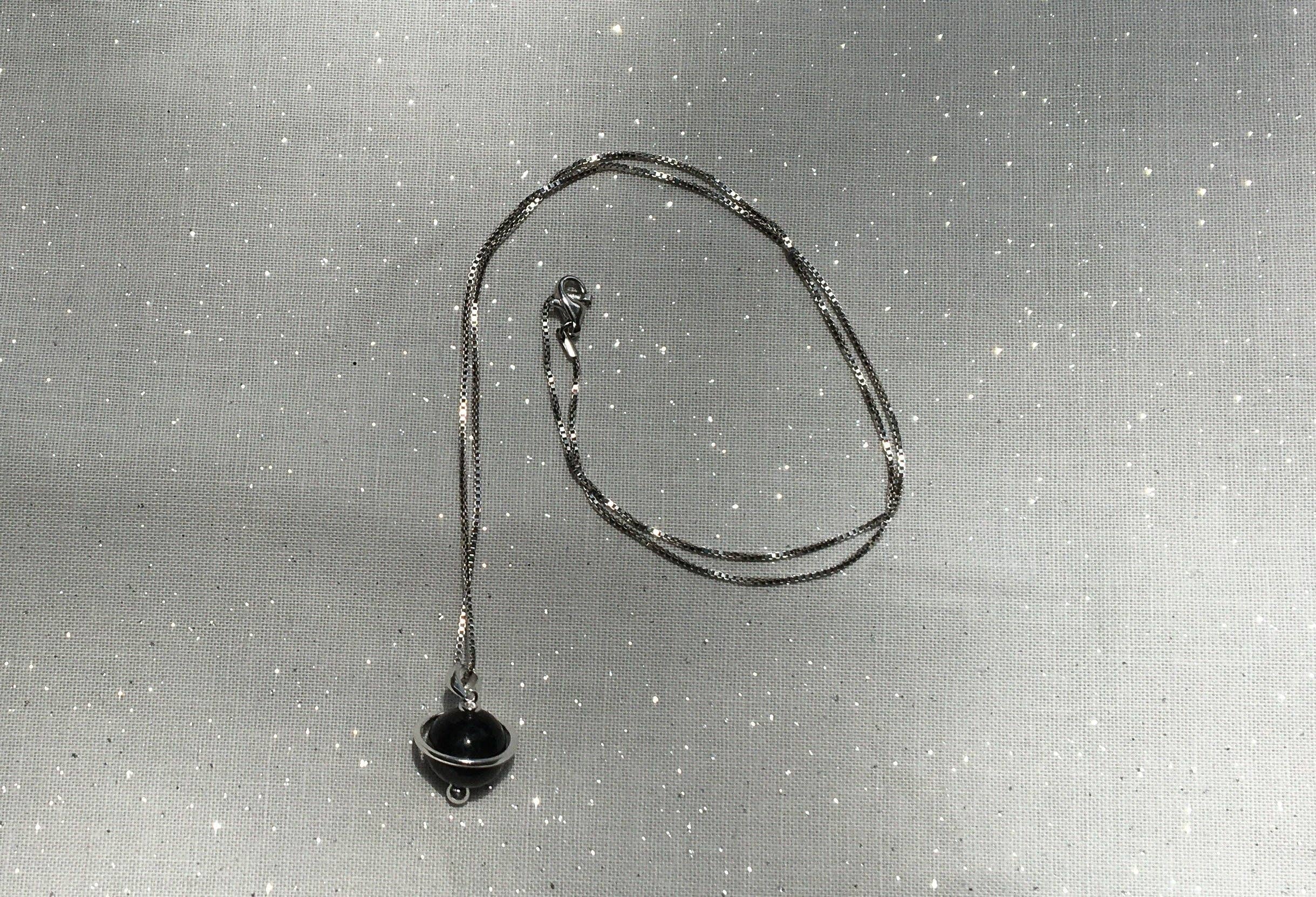 Karelia Creations - Wholesale Pendant/Charm Necklace - Shungite Sterling Silver Orbit Pendant and 18-Inch Necklace7