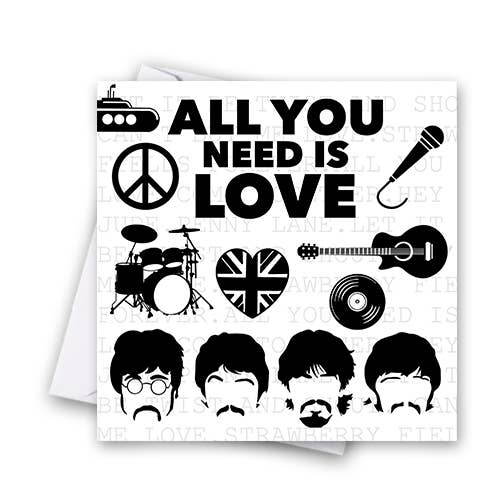 Liverpool Four - All you need is Love Greeting Card per la vendita all'ingrosso da parte di Catherine Loves