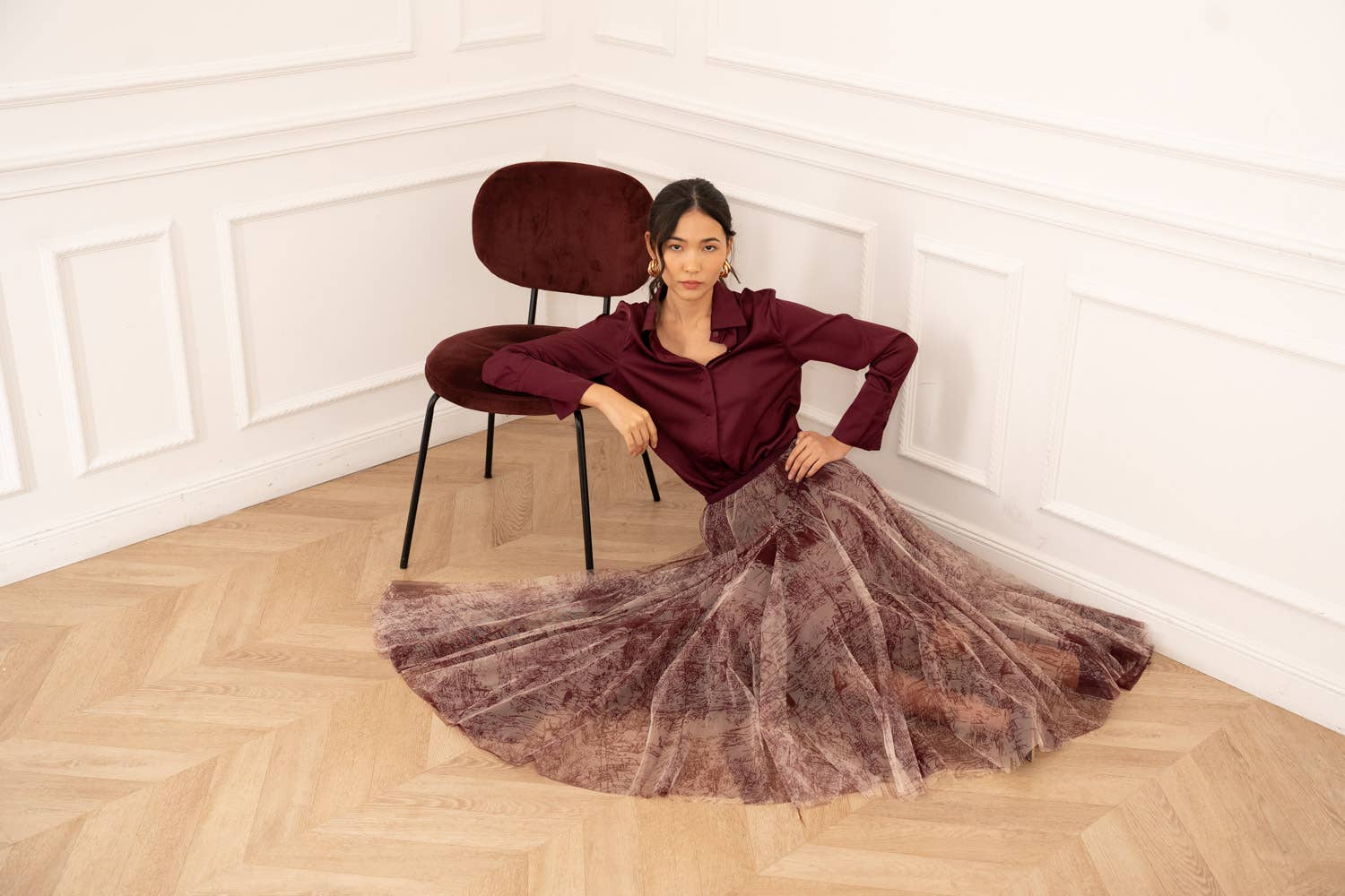 CHOKLATE PARIS - Wholesale Skirt - Women's - Amber skirt in toile de Jouy printed tulle - CK08202-116