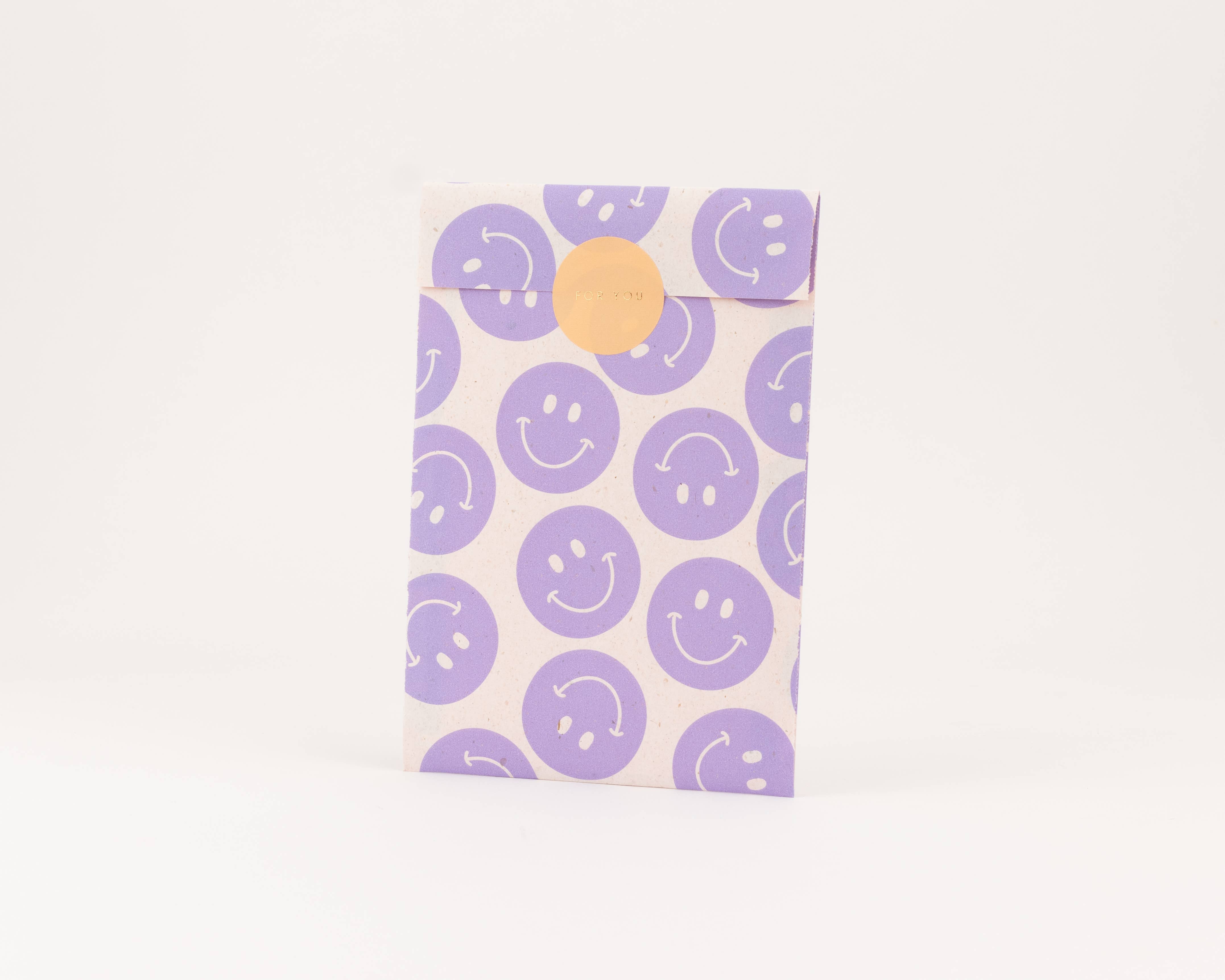 liebevoll verpackt – Großhandel Geschenktüten – Papiertüten Smileys, Flieder / Orange2