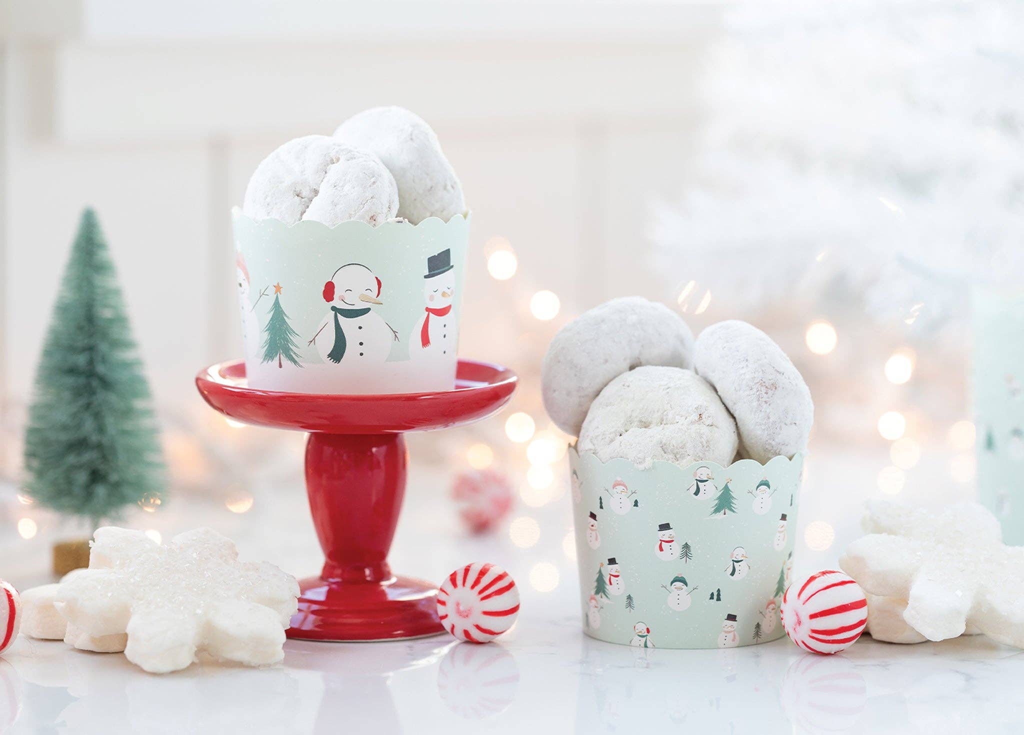 My Mind’s Eye - Wholesale Cupcake/Muffin Liner - PLCC1008 - Foiled Mint Snowman Food Cup (50 pcs)0