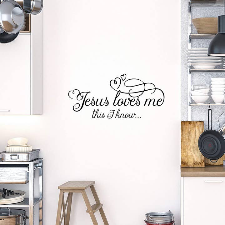 Jesus Loves Me This I Know muursticker voor wholesale door My Vinyl Story