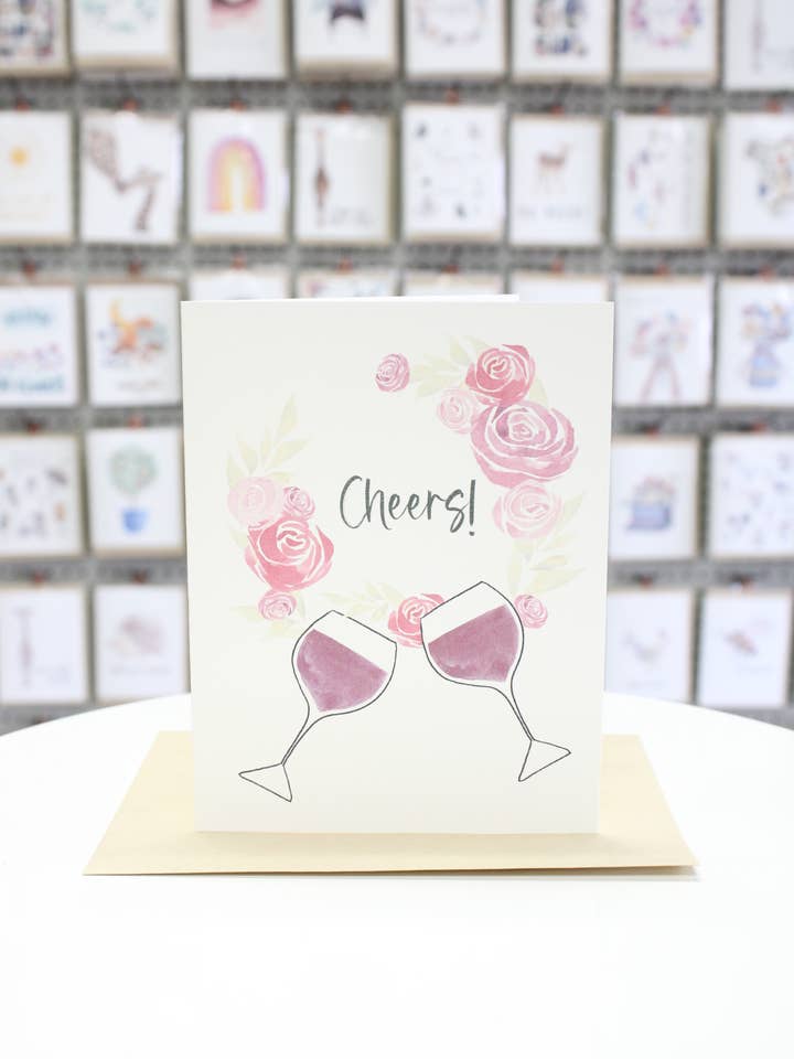 Carte Cheers with Wine pour la vente par Covered With Art