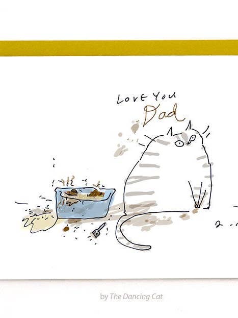 Carte de chat Love You Dad pour la vente par The Dancing Cat