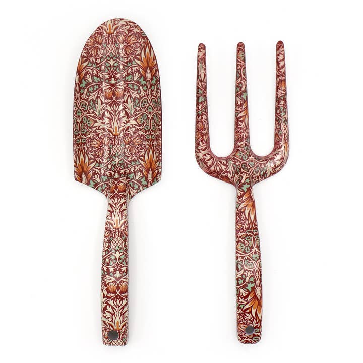 Robert Frederick Ltd - Wholesale Garden tool - Orange Grove Fork and Trowel Garden Tool Set - William Morris Design