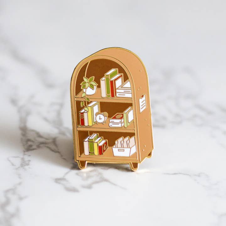 Occasionalish - Wholesale Lapel Pin/Button - Bookshelf Enamel Pin1