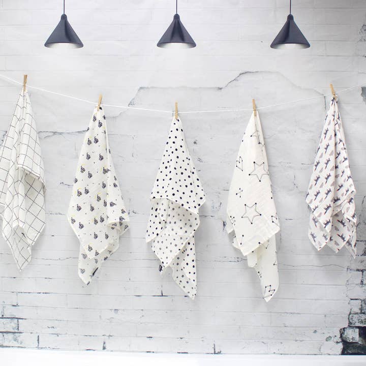 Premium Muslin Cotton Blanket for Baby -Multi Print MOQ1 for wholesale by Innobaby on Faire